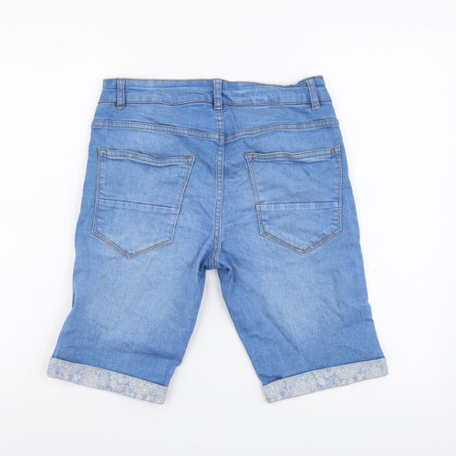 Denim & Co. Mens Blue Cotton Bermuda Shorts Size 28 in L10 in Regular Button