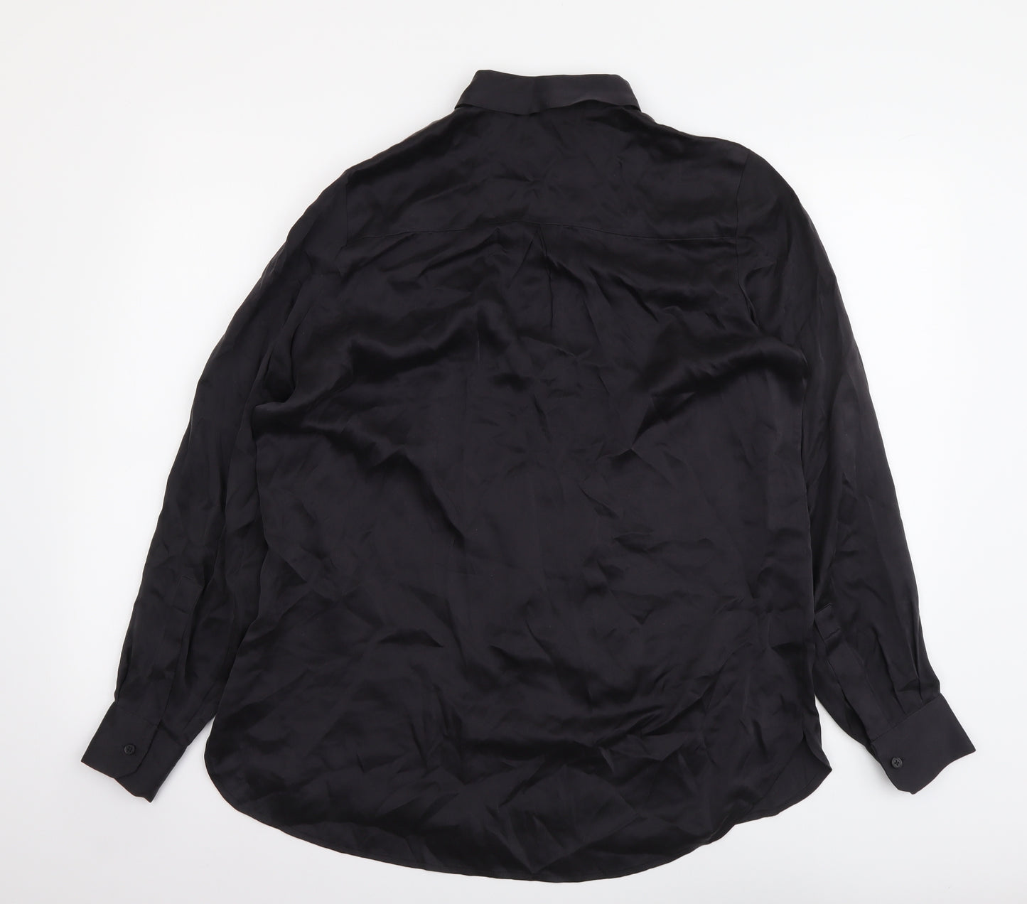 Cult Studios Womens Black Polyester Basic Button-Up Size 10 Collared