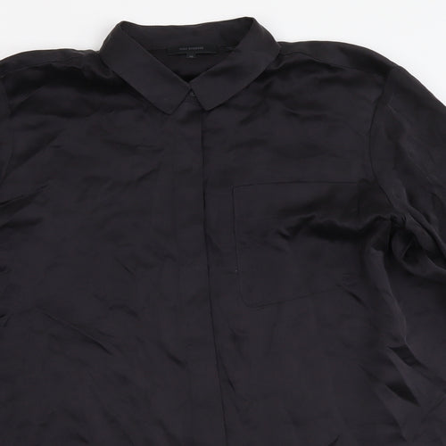Cult Studios Womens Black Polyester Basic Button-Up Size 10 Collared