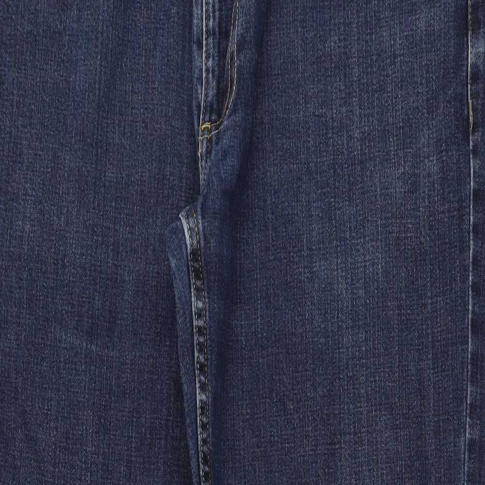 Farah Mens Blue Cotton Straight Jeans Size 36 in L30 in Regular Button