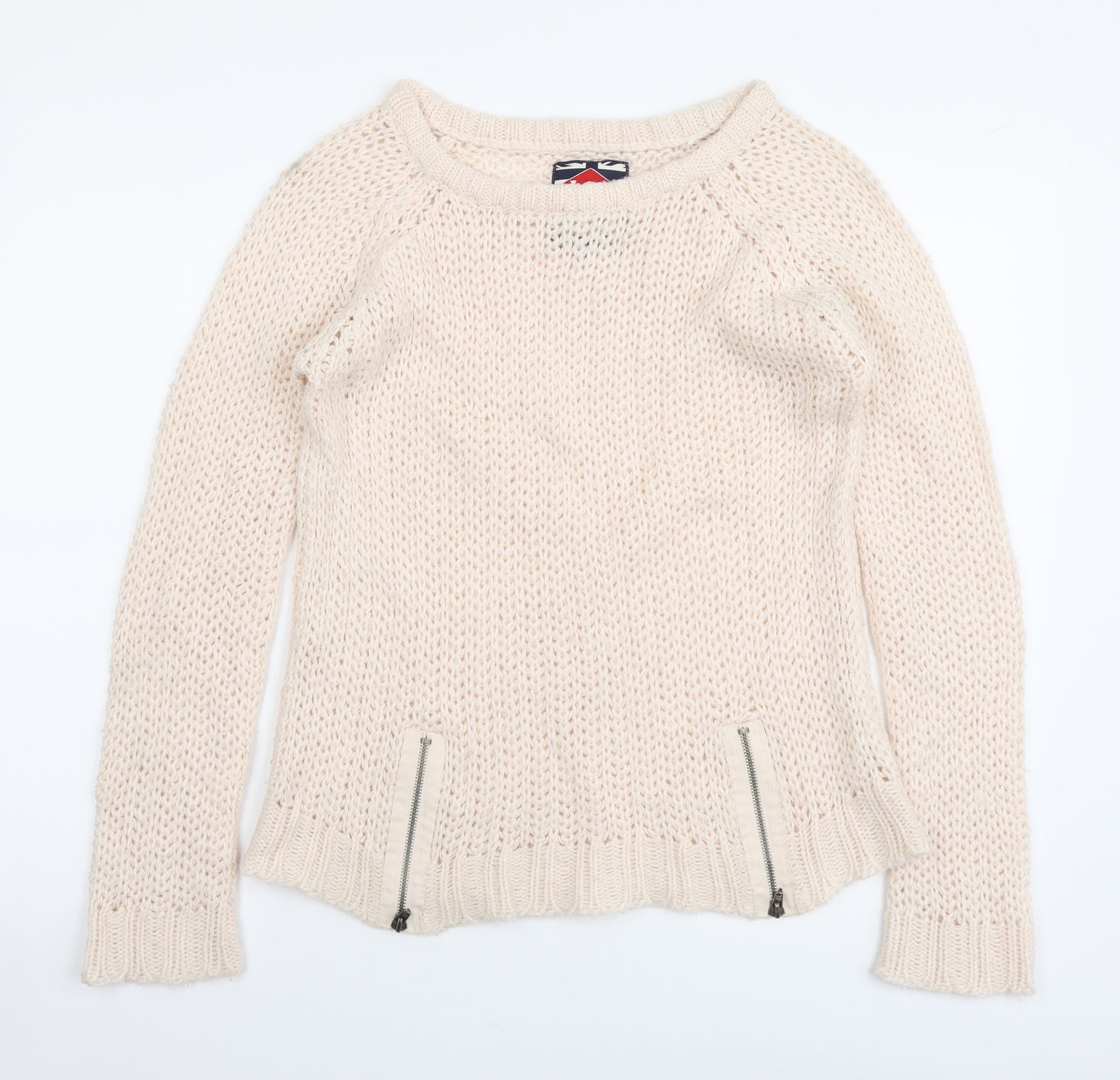 Lee Cooper Womens Pink Boat Neck Acrylic Pullover Jumper Size 10