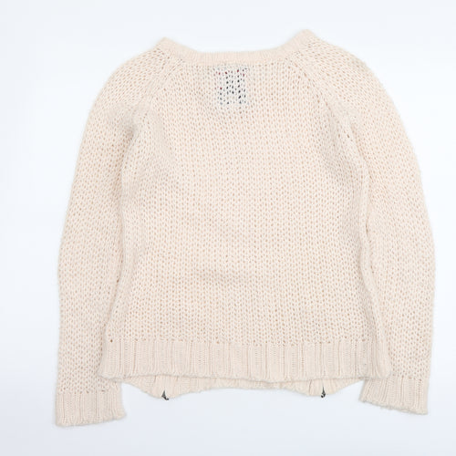 Lee Cooper Womens Pink Boat Neck Acrylic Pullover Jumper Size 10