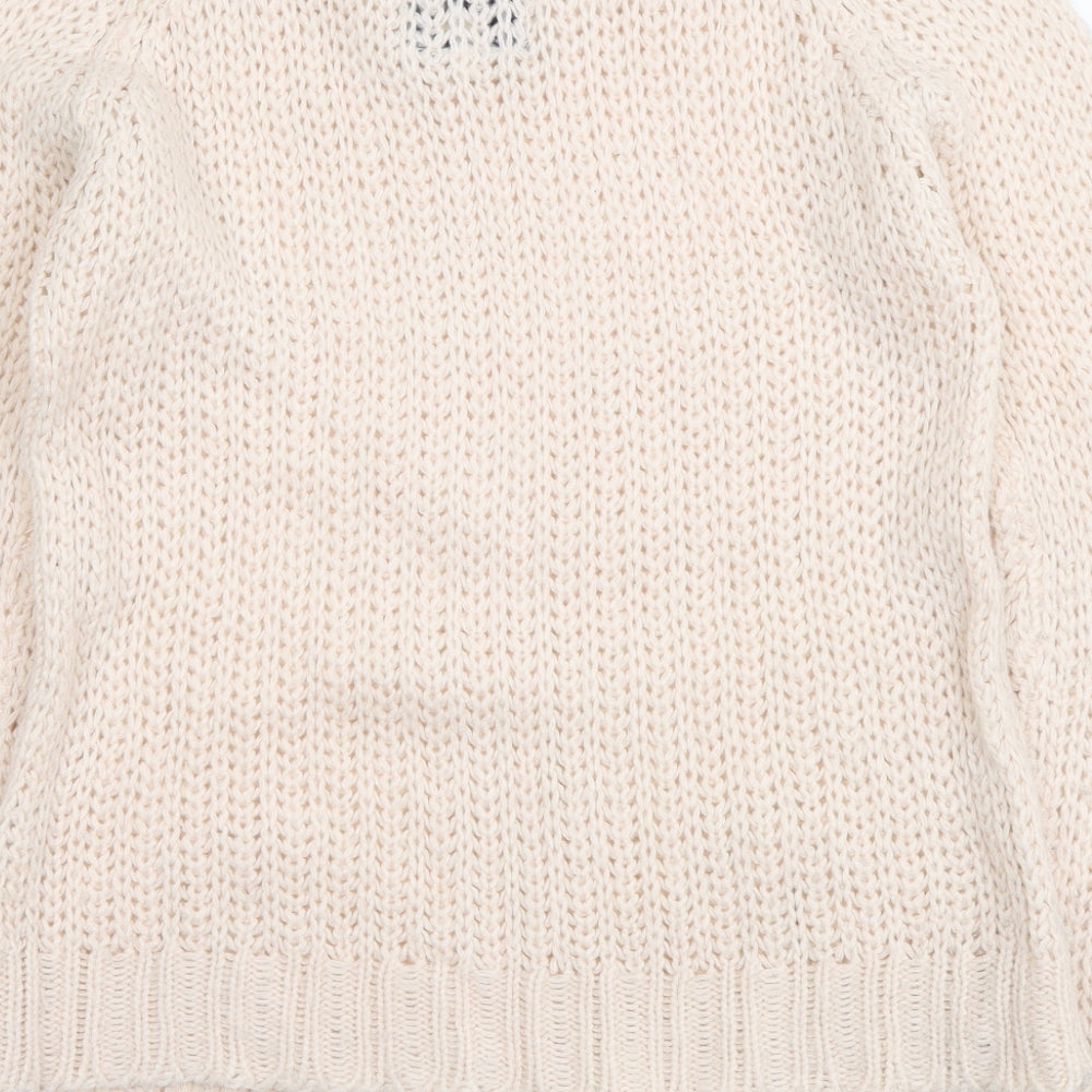Lee Cooper Womens Pink Boat Neck Acrylic Pullover Jumper Size 10