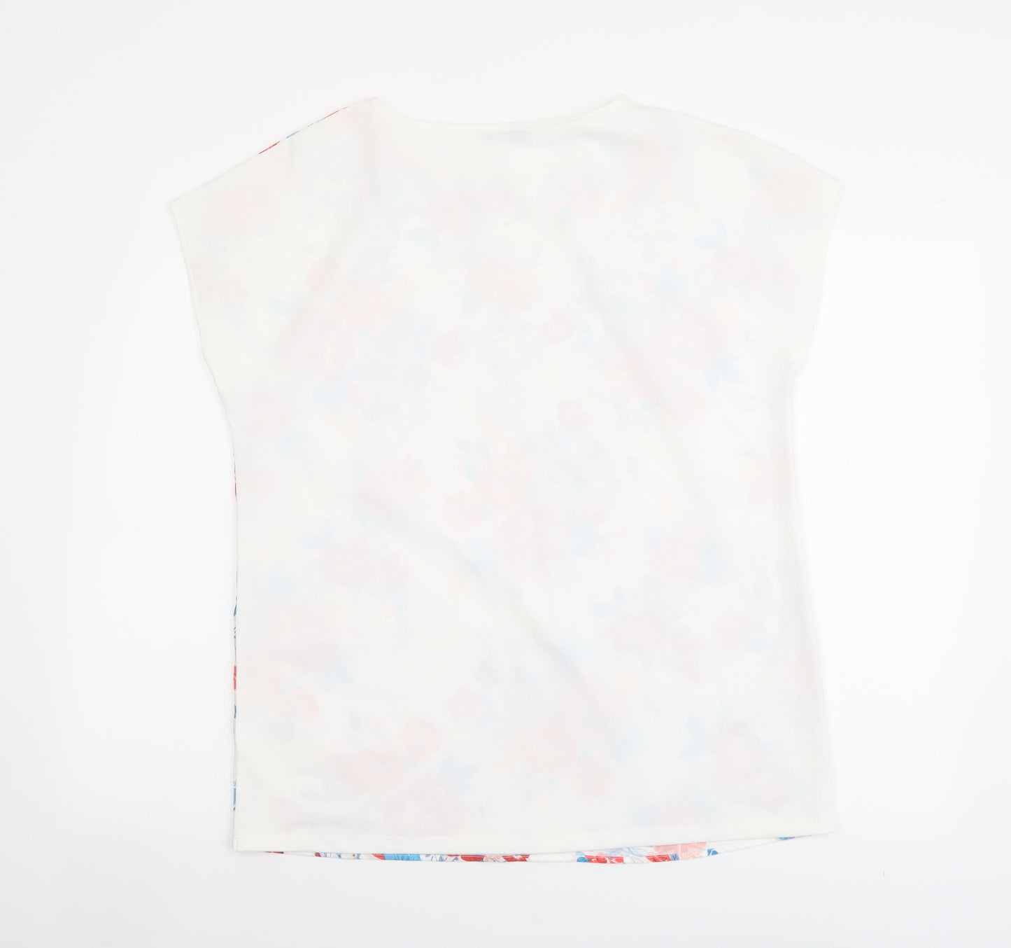 Per Una Womens Multicoloured Floral Polyester Basic T-Shirt Size 14 Round Neck