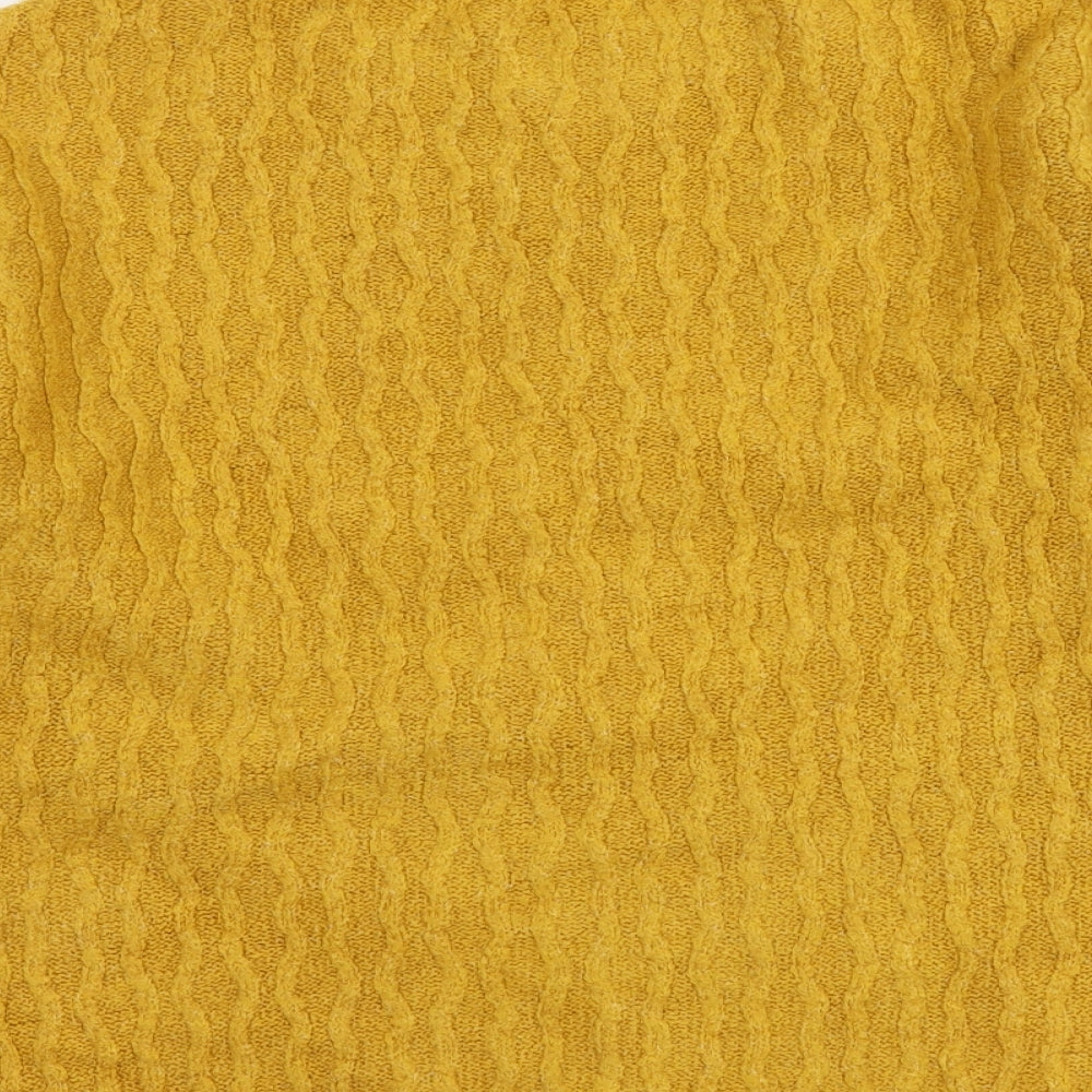 George Womens Yellow Round Neck Acrylic Pullover Jumper Size 10