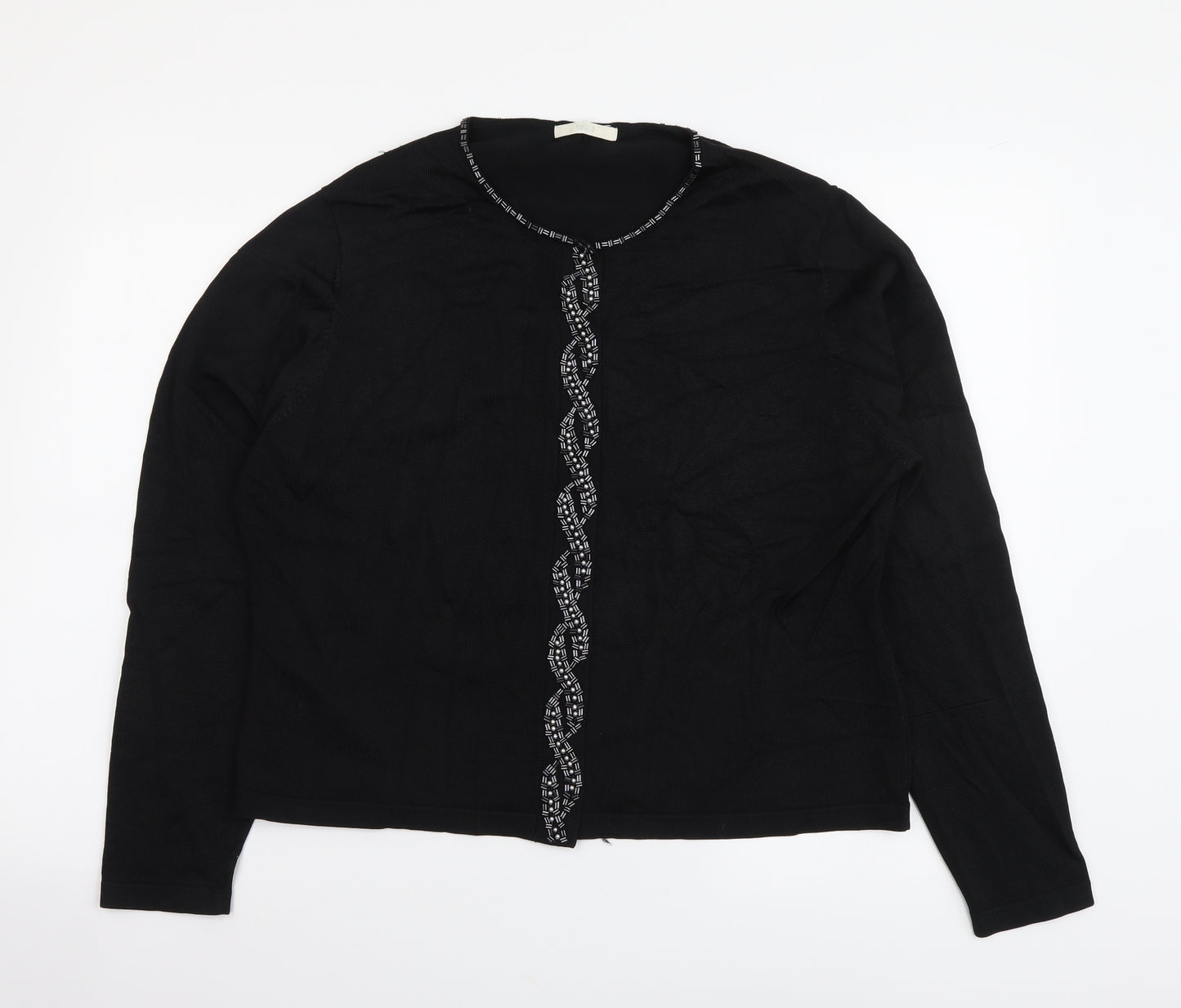 Marks and Spencer Womens Black Round Neck Viscose Cardigan Jumper Size 20