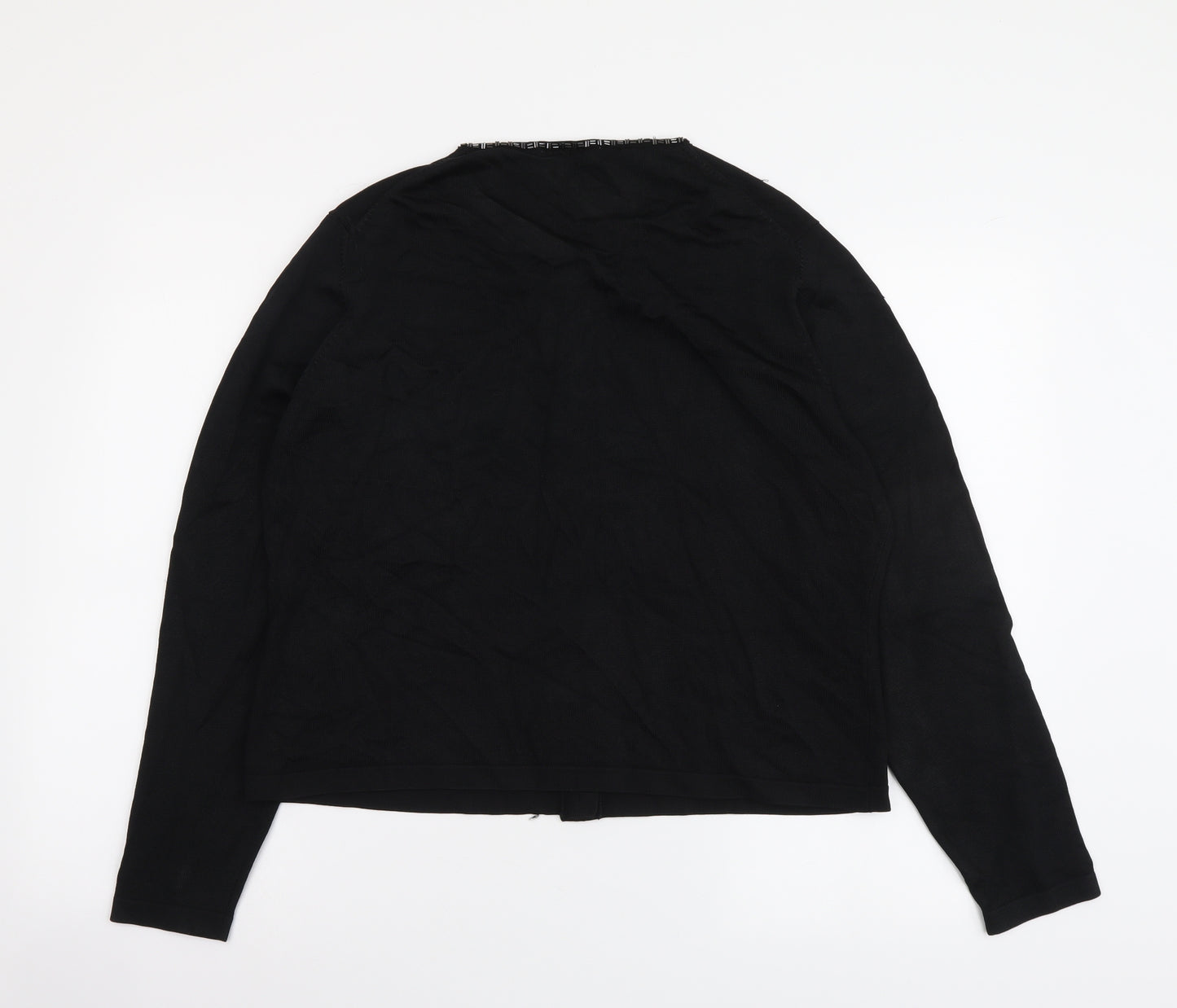 Marks and Spencer Womens Black Round Neck Viscose Cardigan Jumper Size 20