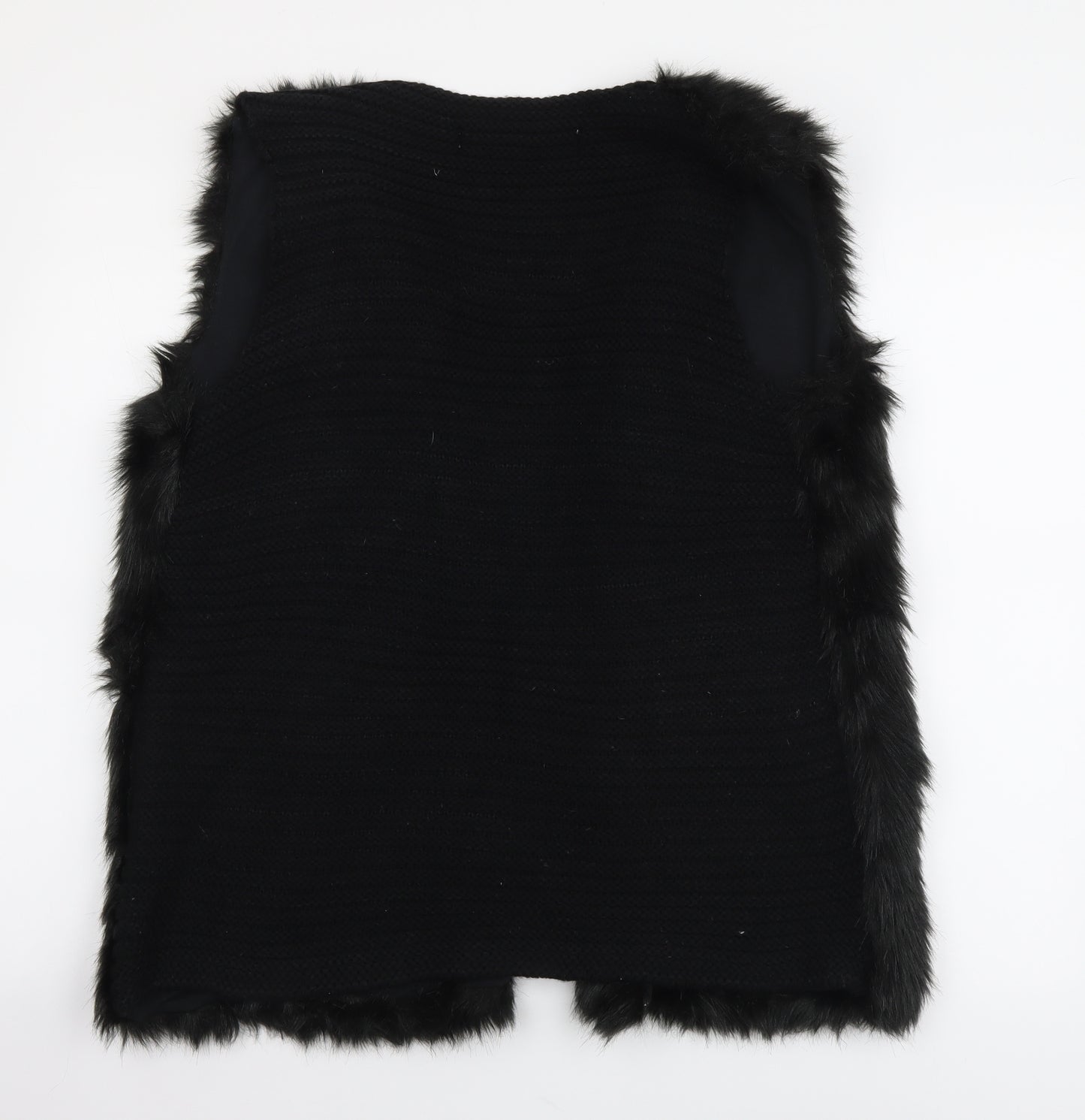 Harvey & Jone Womens Black Gilet Coat Size 12 Hook & Loop