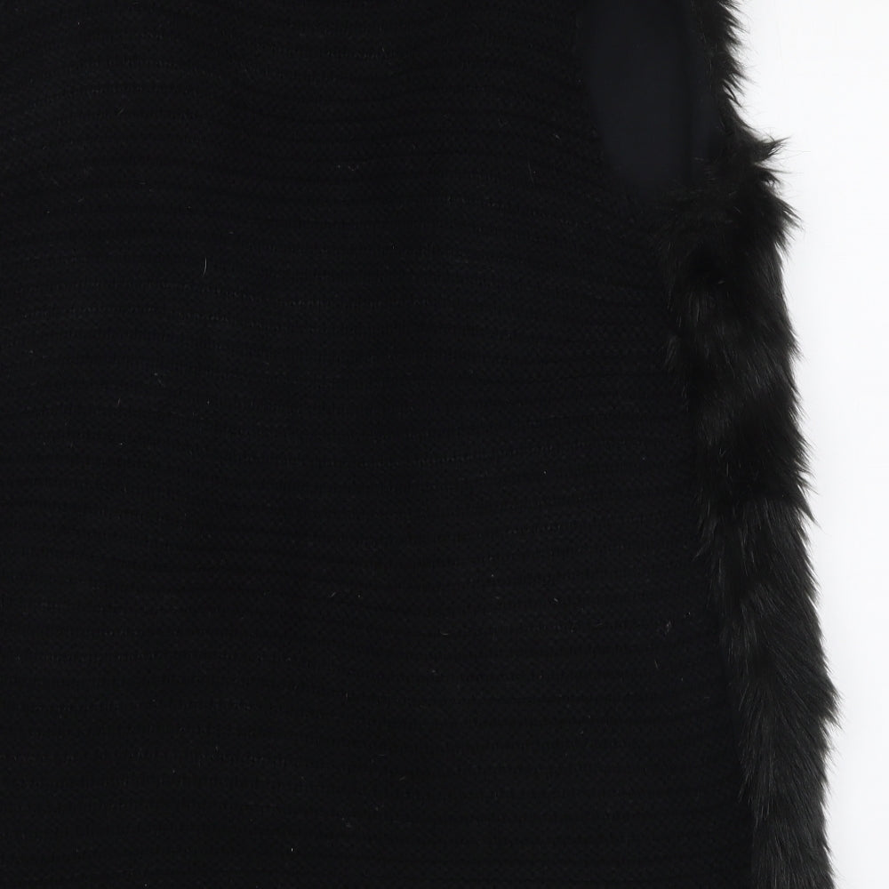 Harvey & Jone Womens Black Gilet Coat Size 12 Hook & Loop