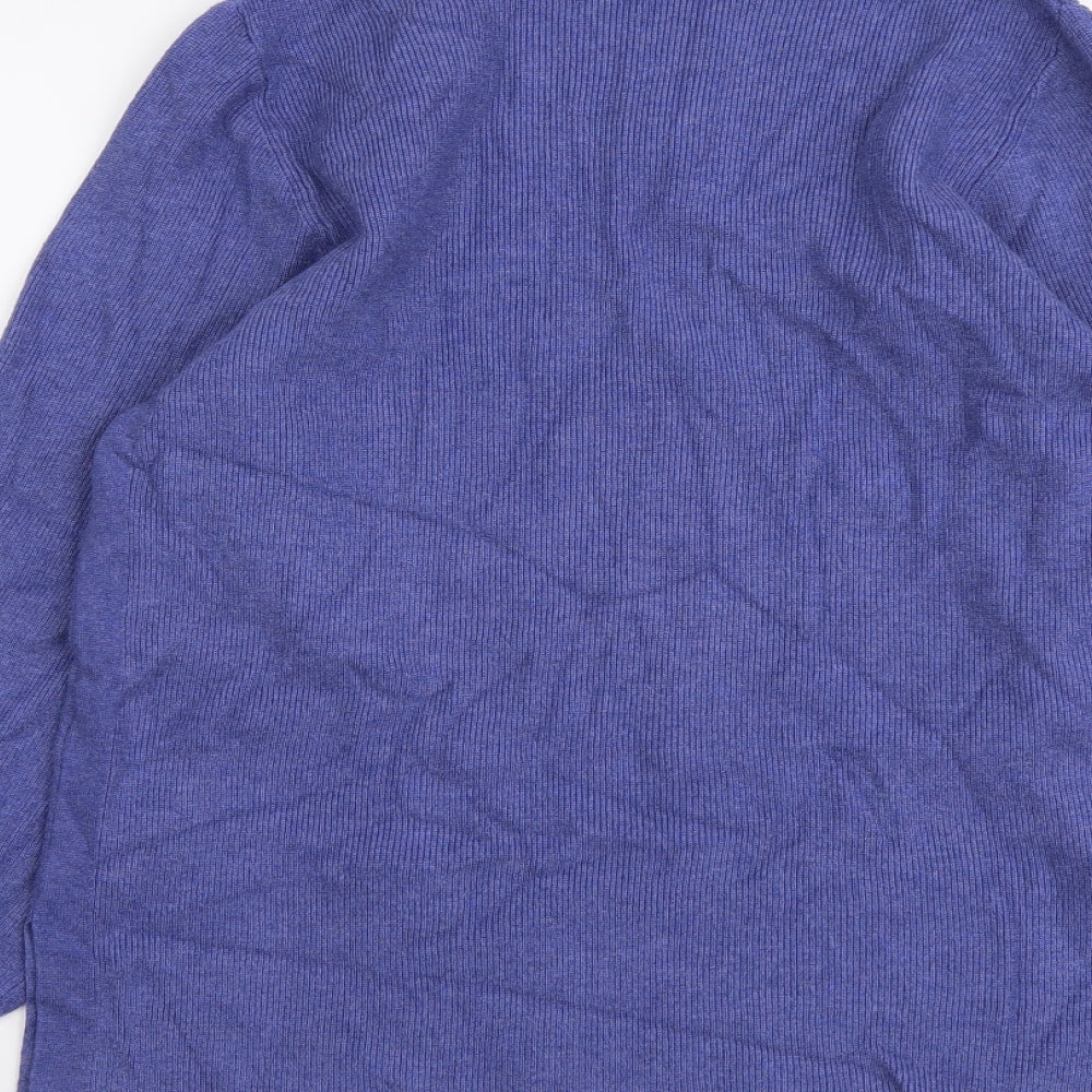 Marks and Spencer Womens Blue Mock Neck Viscose Pullover Jumper Size M