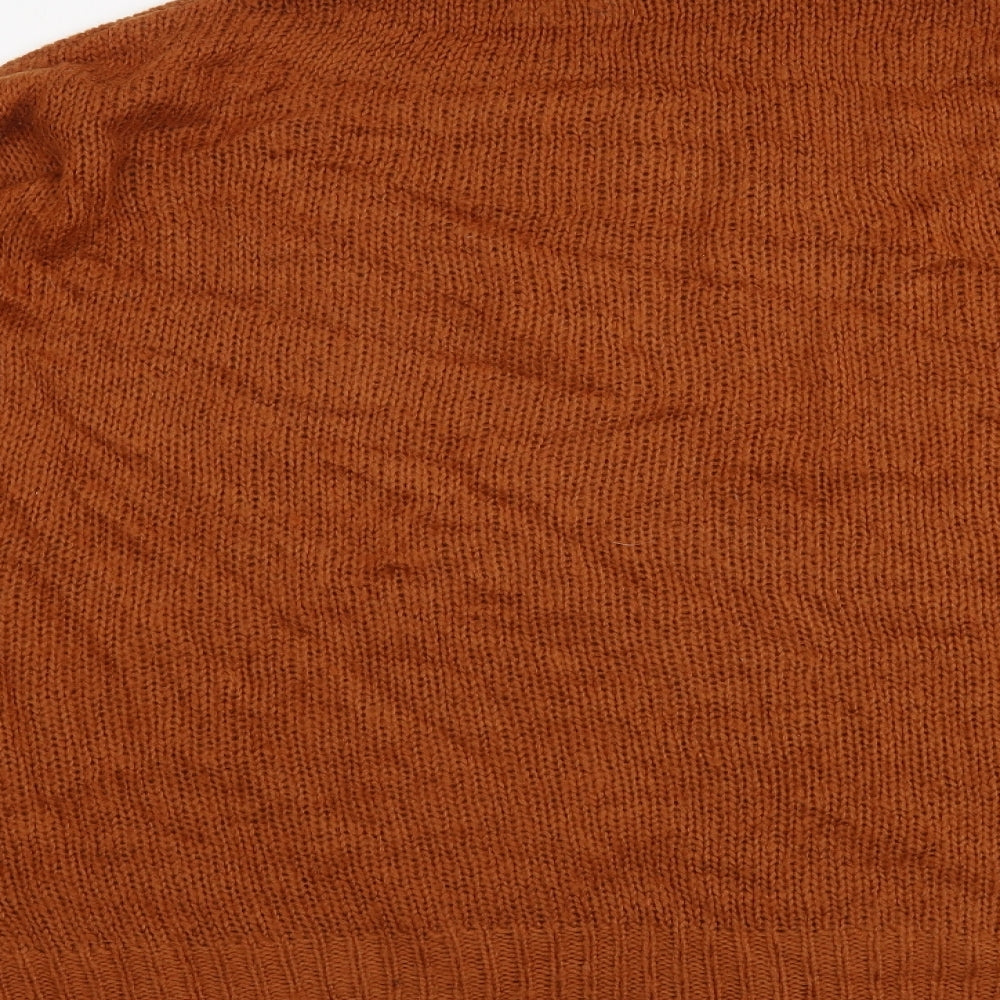 New Look Womens Brown High Neck Acrylic Pullover Jumper Size L
