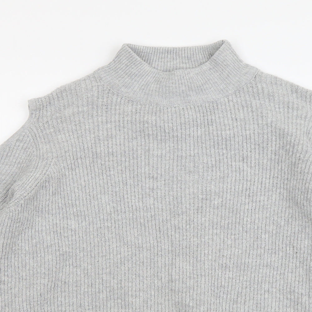 Atmosphere Womens Grey Mock Neck Polyester Pullover Jumper Size L - Cold Shoulder