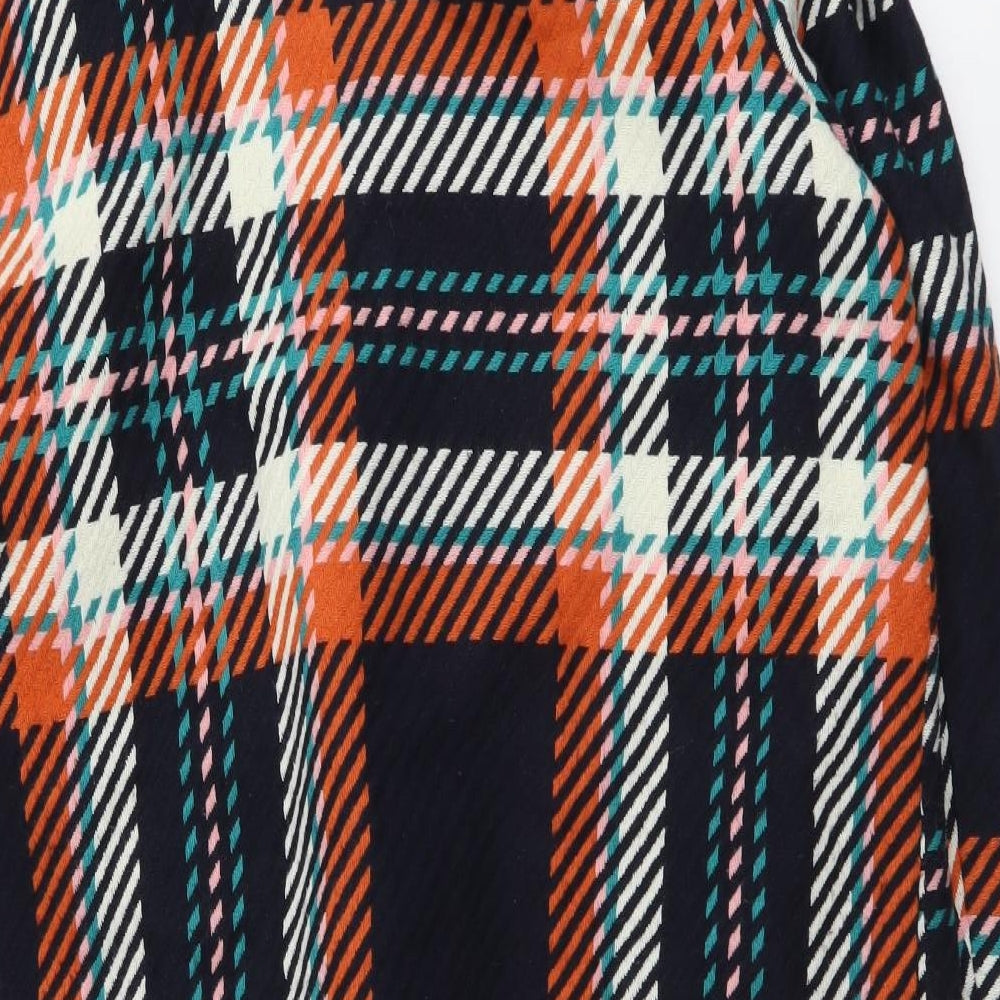 NEXT Womens Multicoloured Plaid Overcoat Coat Size 16 Button