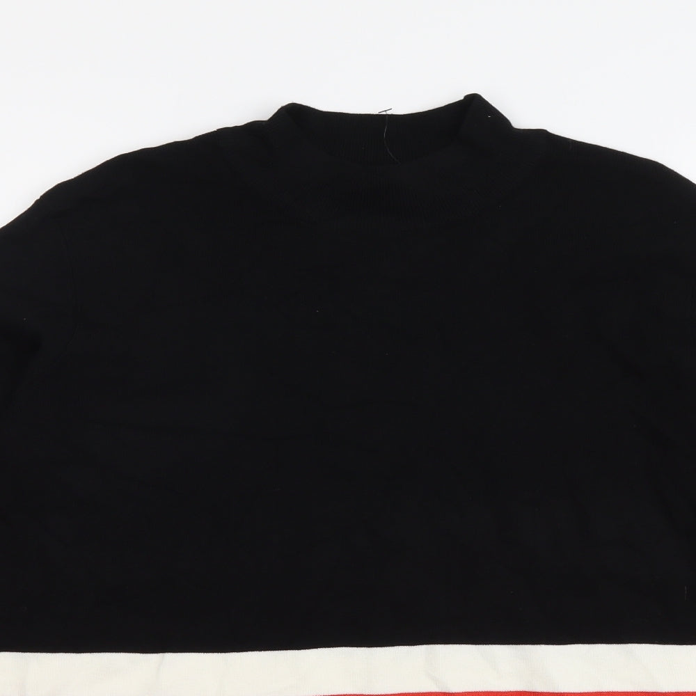 TU Womens Multicoloured Mock Neck Striped Viscose Pullover Jumper Size 16