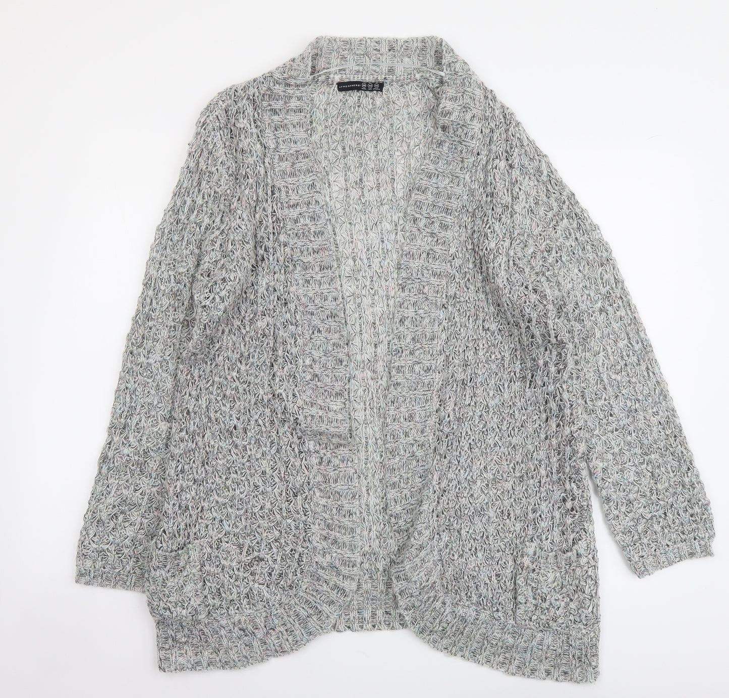Atmosphere Womens Grey V-Neck Acrylic Cardigan Jumper Size 20