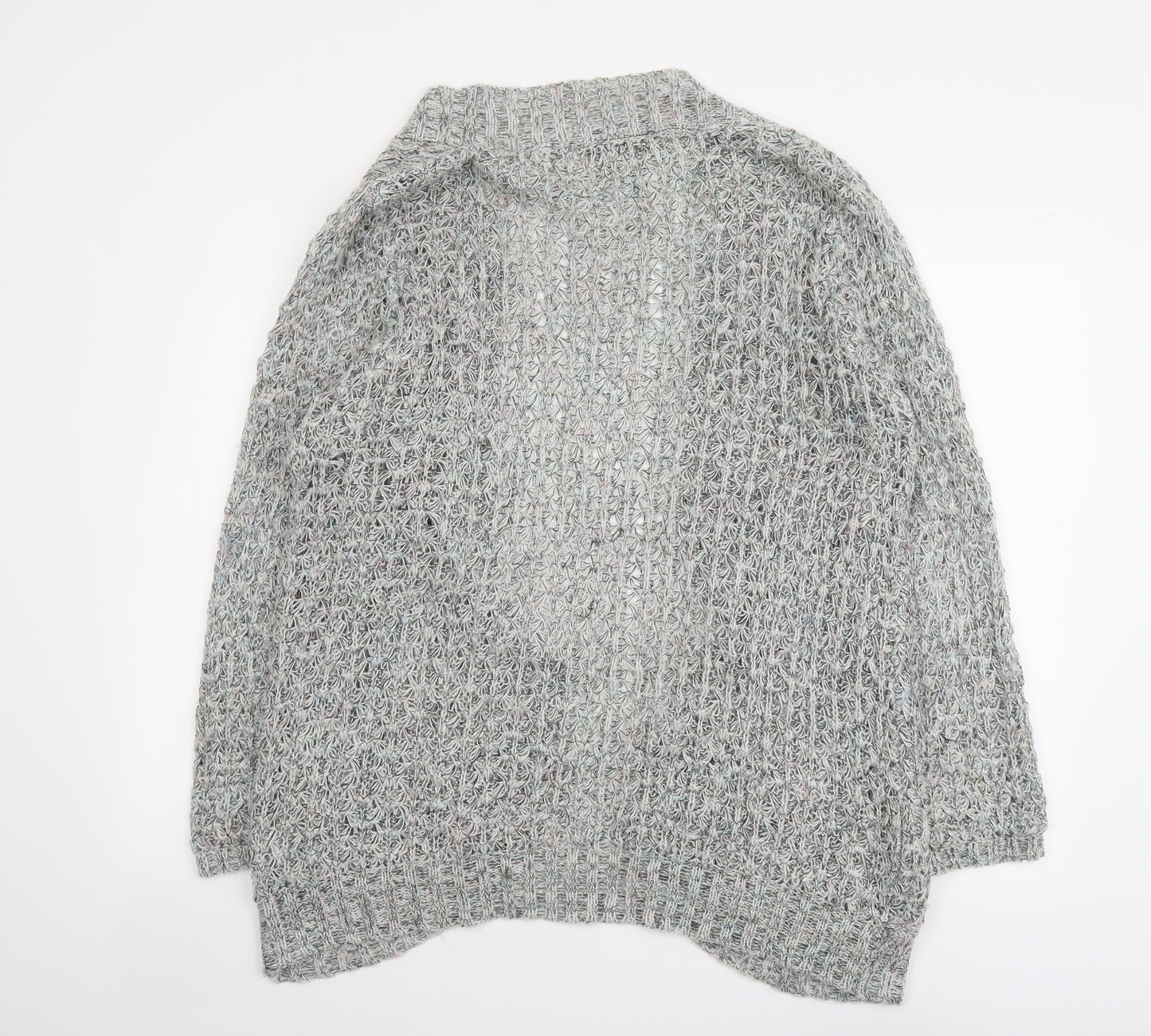 Atmosphere Womens Grey V-Neck Acrylic Cardigan Jumper Size 20