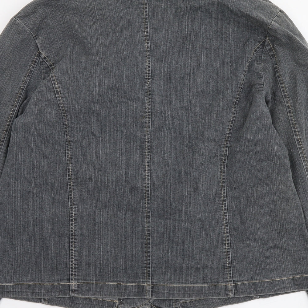 Kaleidoscope Womens Grey Jacket Coatigan Size 16 Button