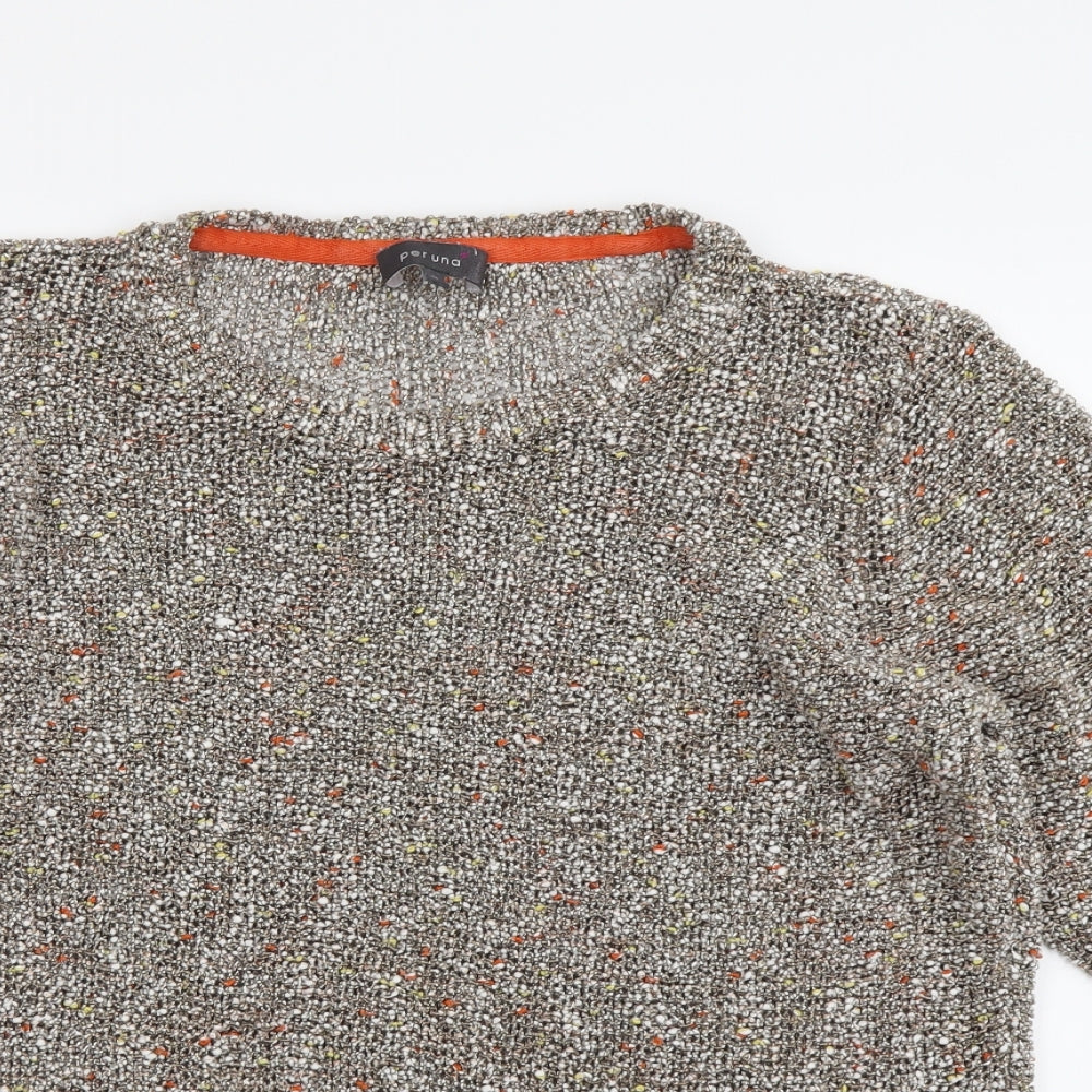 Per Una Womens Beige Round Neck Cotton Pullover Jumper Size 18