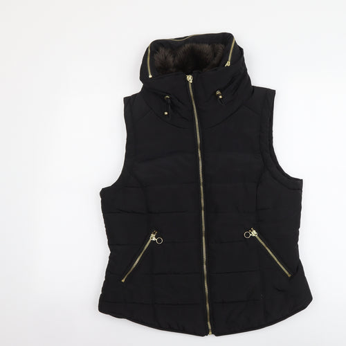 H&M Womens Black Gilet Jacket Size M Zip
