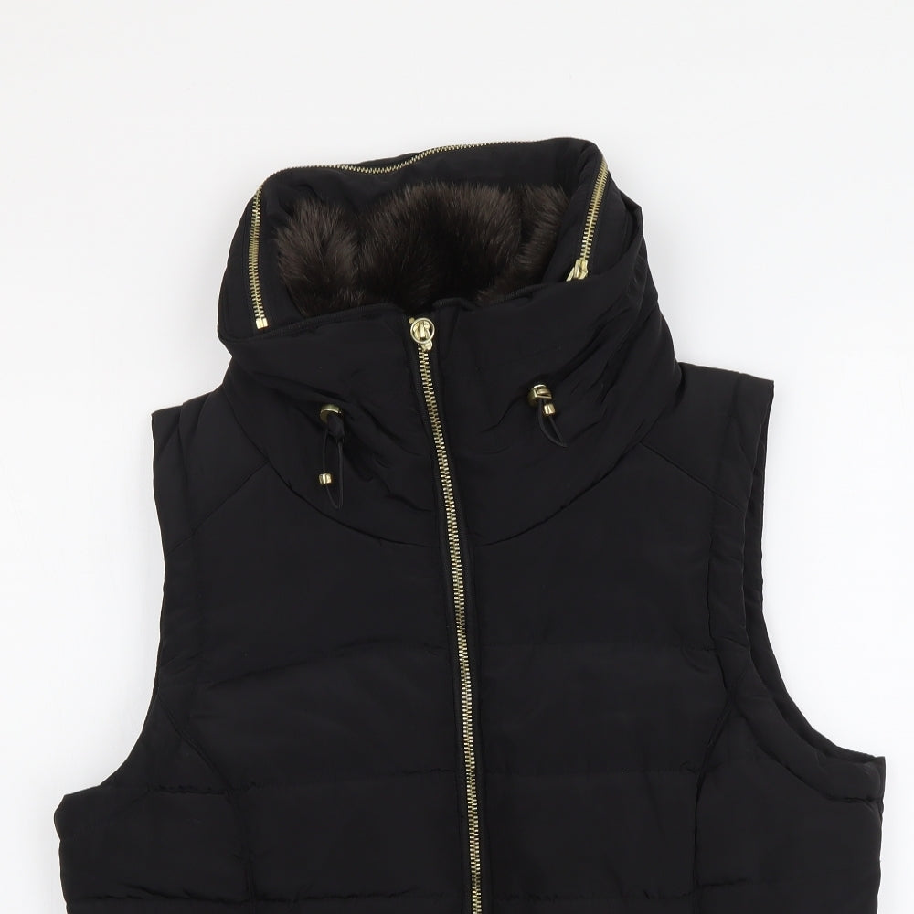 H&M Womens Black Gilet Jacket Size M Zip