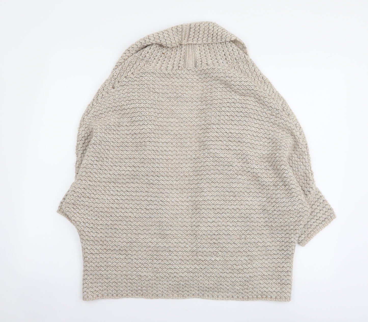 Navigazione Womens Beige V-Neck Acrylic Cardigan Jumper Size M