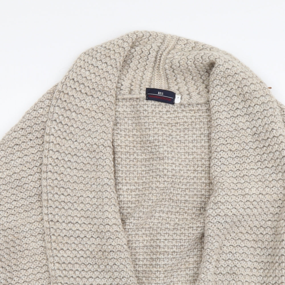 Navigazione Womens Beige V-Neck Acrylic Cardigan Jumper Size M