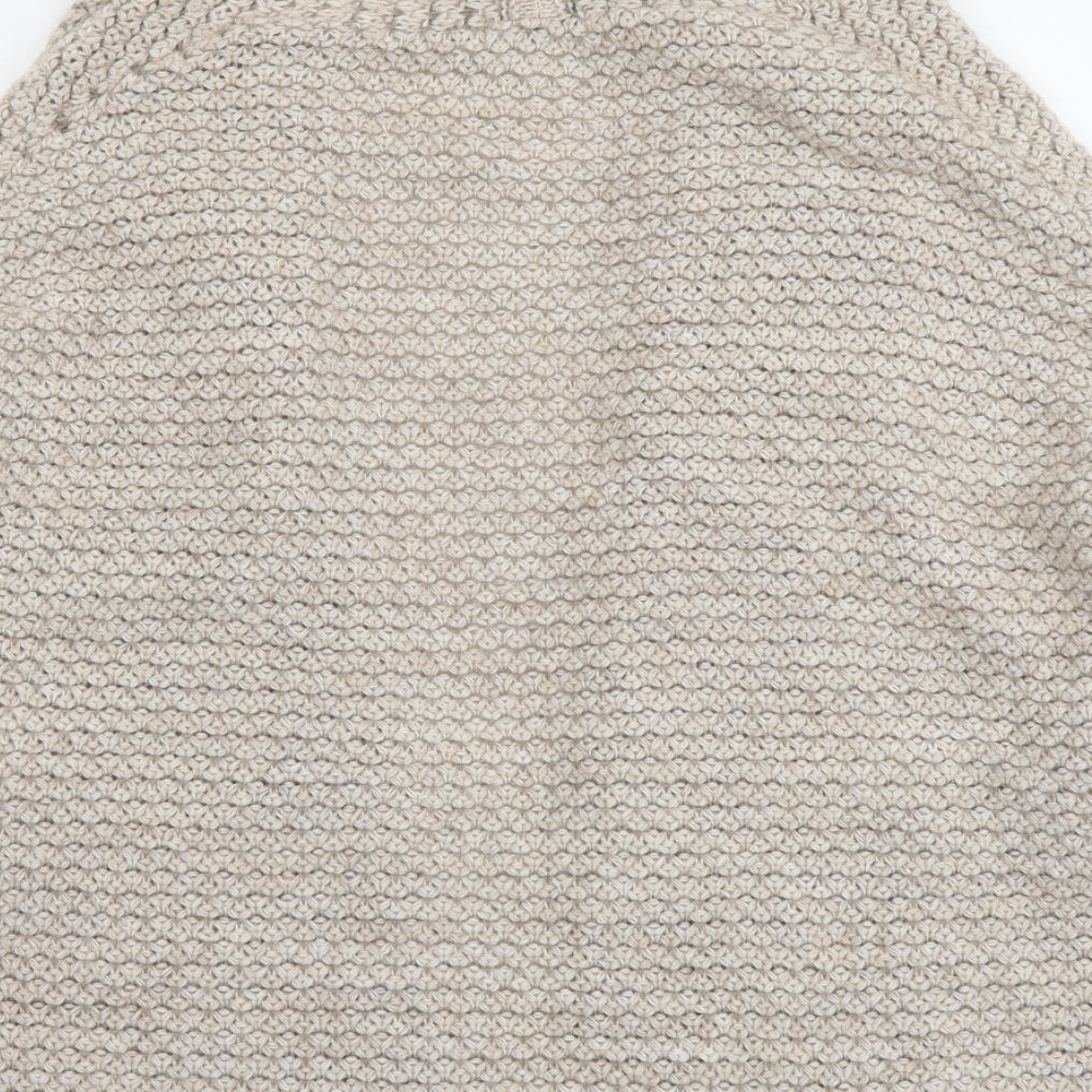 Navigazione Womens Beige V-Neck Acrylic Cardigan Jumper Size M