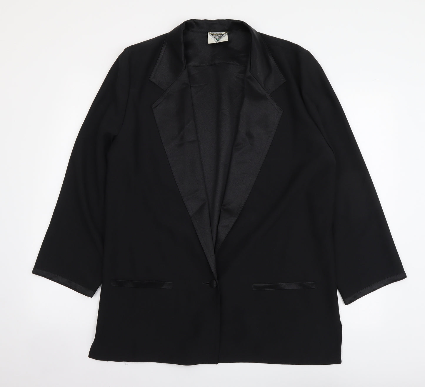 Jacques Vert Womens Black Polyester Jacket Suit Jacket Size 14