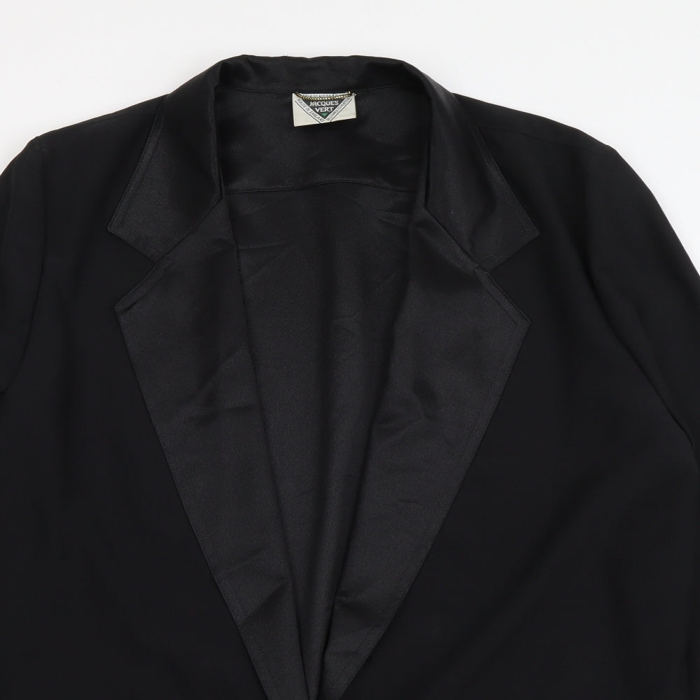 Jacques Vert Womens Black Polyester Jacket Suit Jacket Size 14