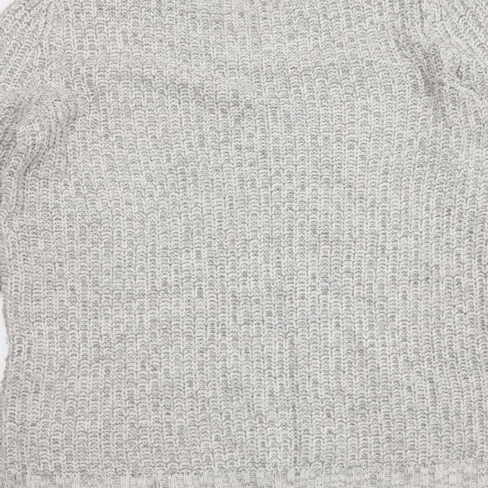 M&Co Womens Grey Roll Neck Acrylic Tunic Jumper Size 12