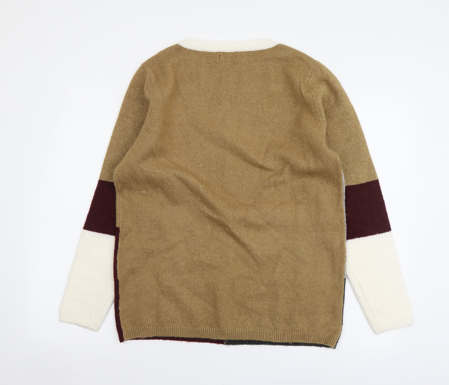 Cotton Traders Womens Multicoloured Round Neck Acrylic Pullover Jumper Size 12