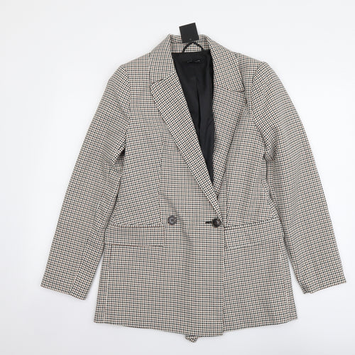 Peacocks Womens Multicoloured Houndstooth Polyester Jacket Suit Jacket Size 10