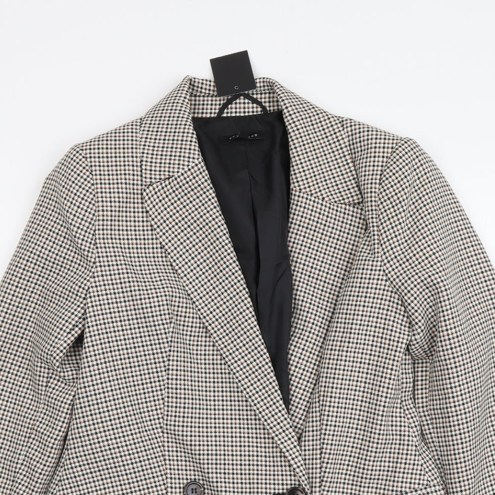 Peacocks Womens Multicoloured Houndstooth Polyester Jacket Suit Jacket Size 10