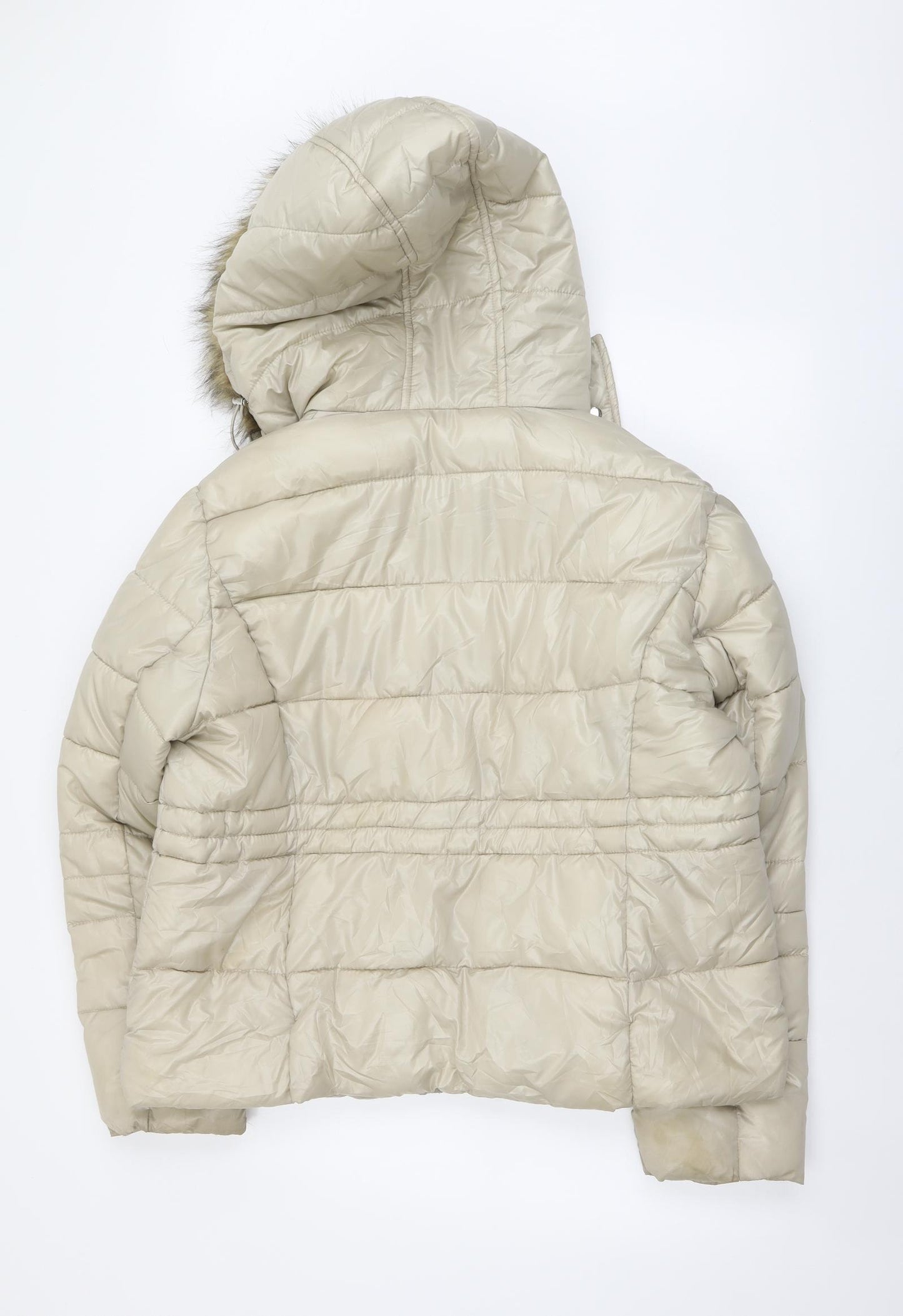 Primark Womens Beige Gilet Coat Size L Zip