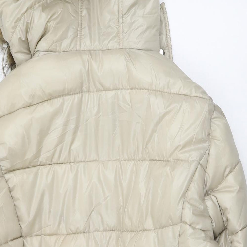 Primark Womens Beige Gilet Coat Size L Zip