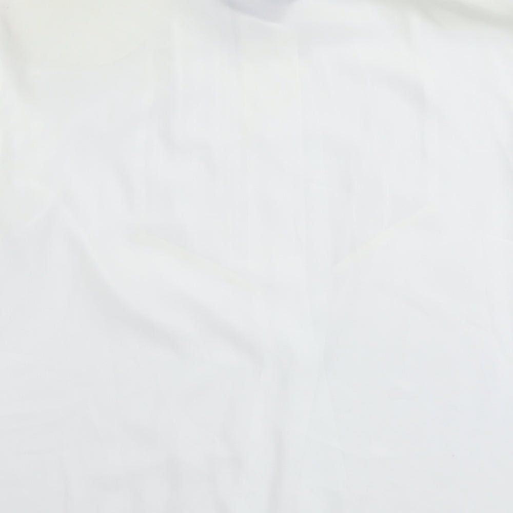 Separa Womens White Polyester Basic Button-Up Size 14 Collared