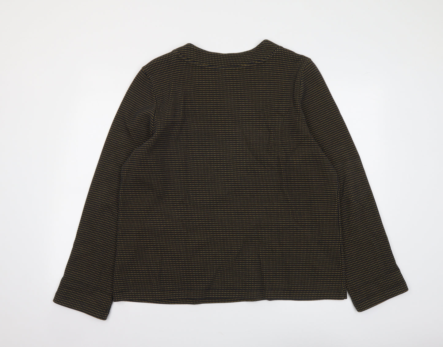 Seasalt Womens Brown Geometric Cotton Basic Blouse Size 16 Round Neck