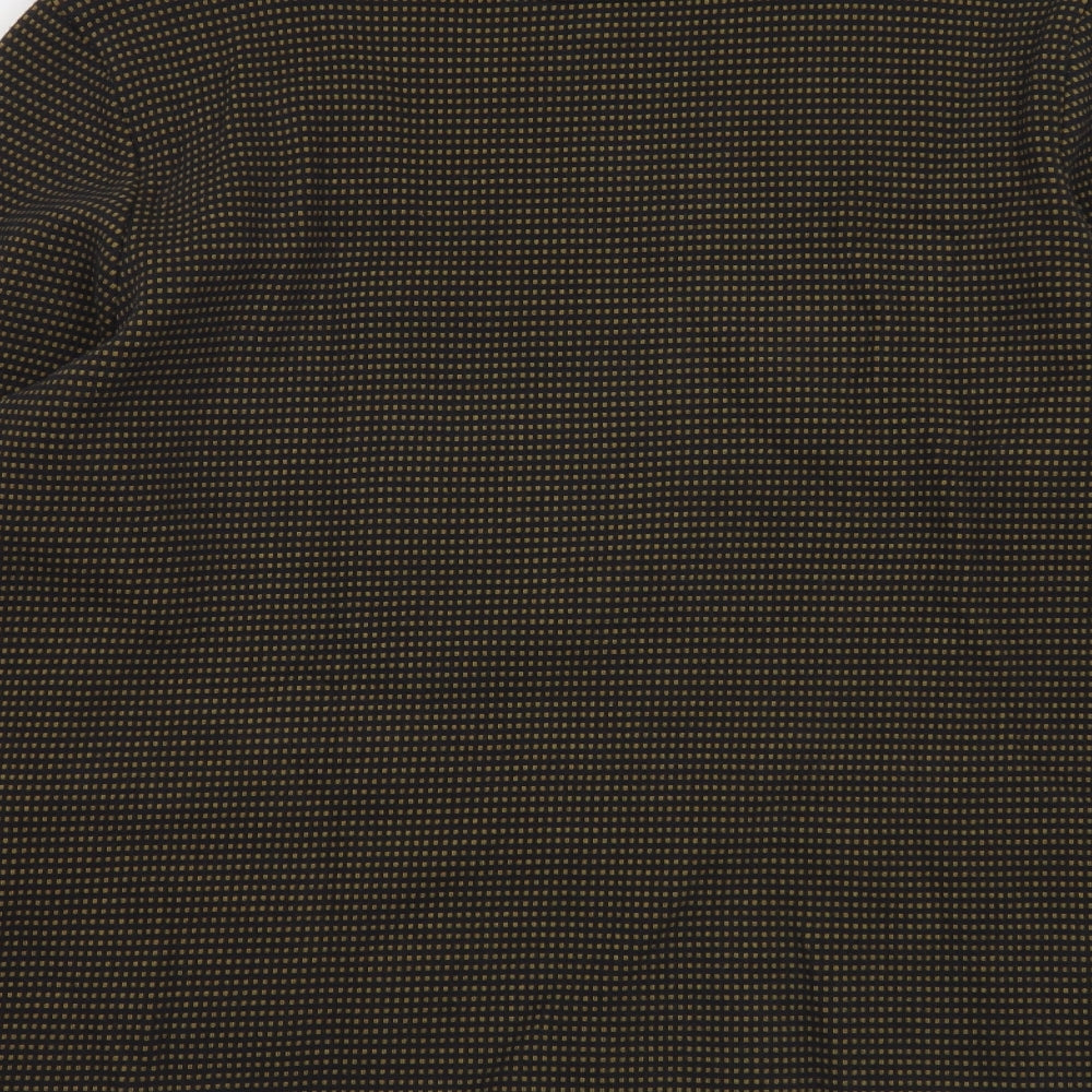 Seasalt Womens Brown Geometric Cotton Basic Blouse Size 16 Round Neck