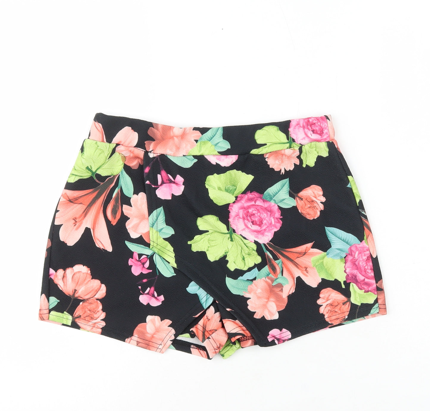 Preworn Womens Multicoloured Floral Polyester Mini Skort Size 10