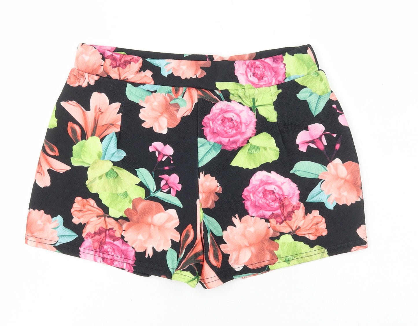 Preworn Womens Multicoloured Floral Polyester Mini Skort Size 10