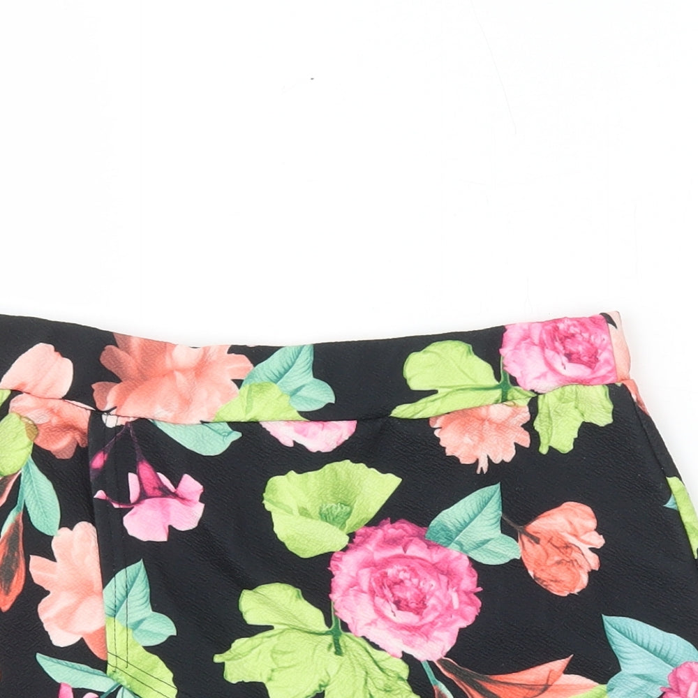 Preworn Womens Multicoloured Floral Polyester Mini Skort Size 10