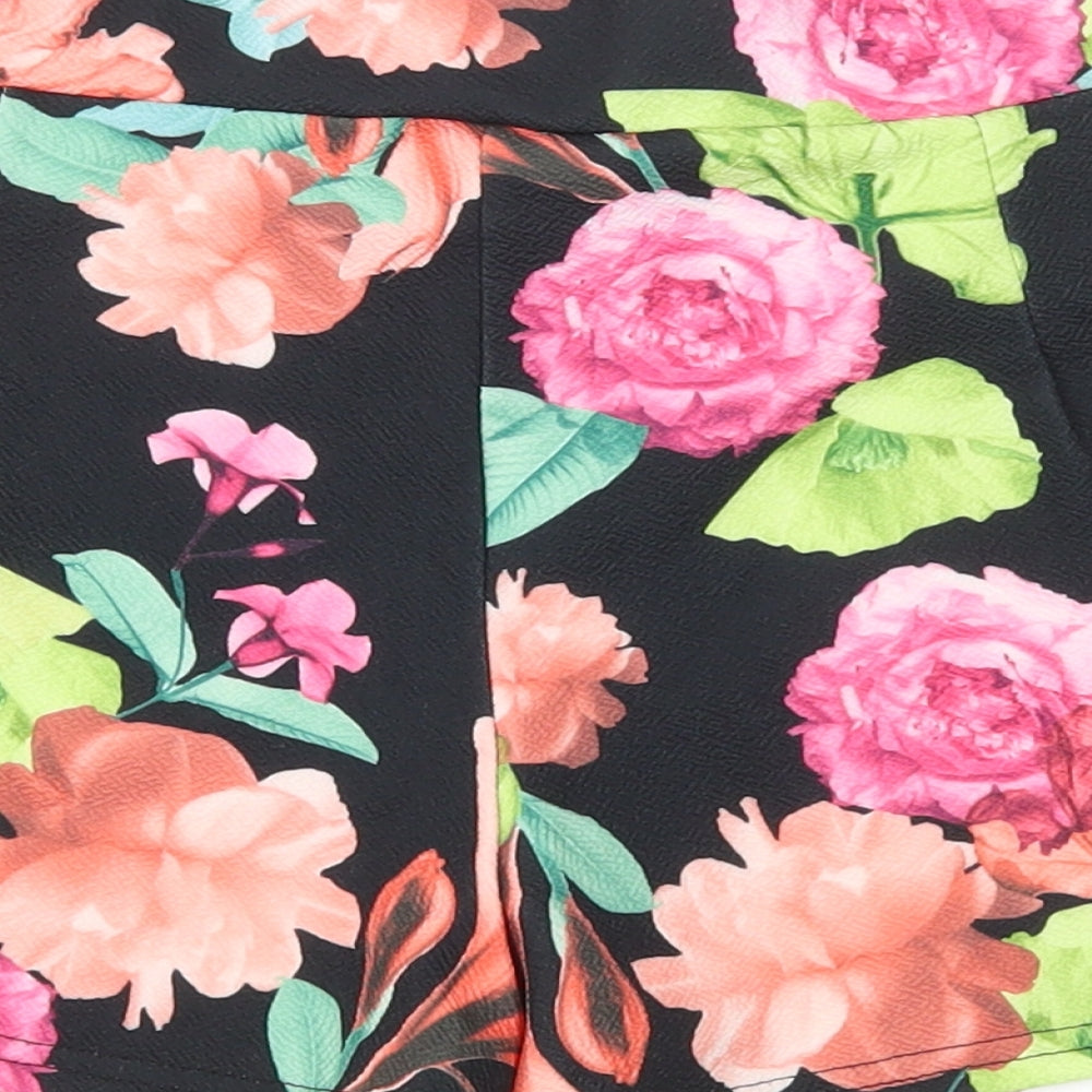 Preworn Womens Multicoloured Floral Polyester Mini Skort Size 10