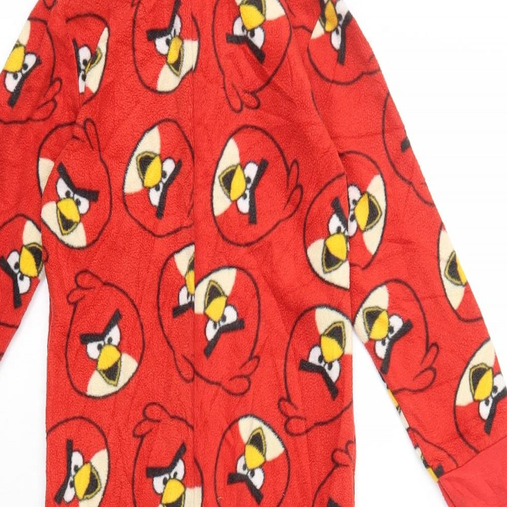 Nutmeg Boys Red Geometric Polyester One Piece Size 4-5 Years Zip - Angry Birds
