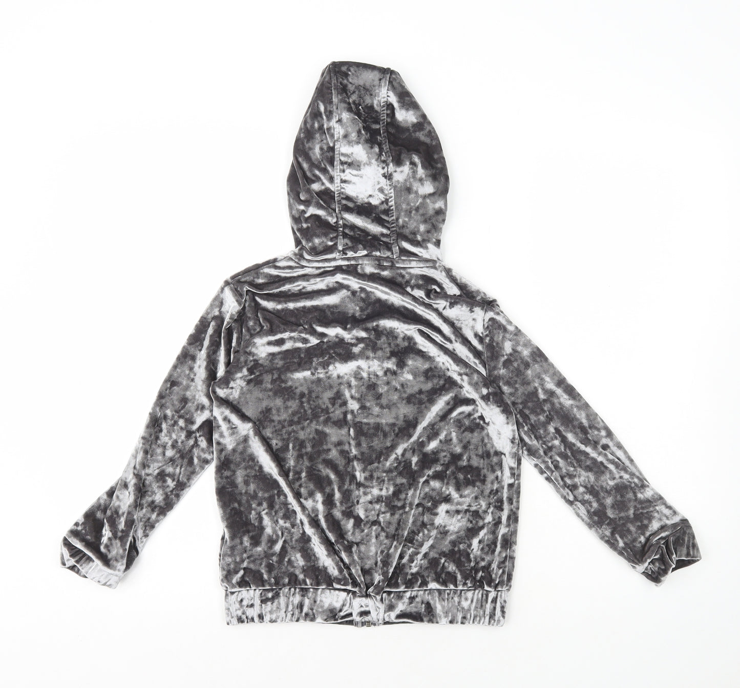 NEXT Girls Silver Polyester Full Zip Hoodie Size 8 Years Zip
