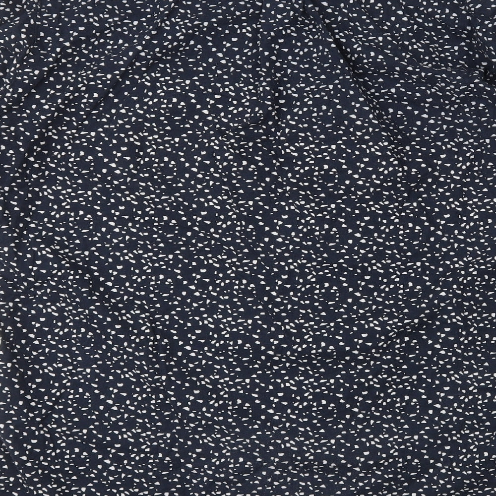 Farah Mens Blue Geometric Cotton Button-Up Size M Collared Button