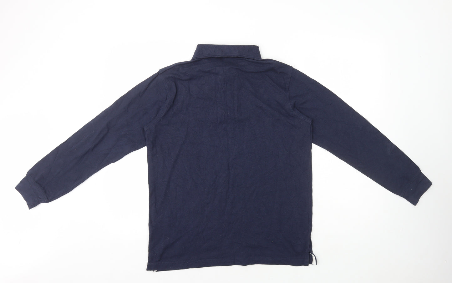 Cotton Traders Mens Blue Cotton Polo Size S Collared Button