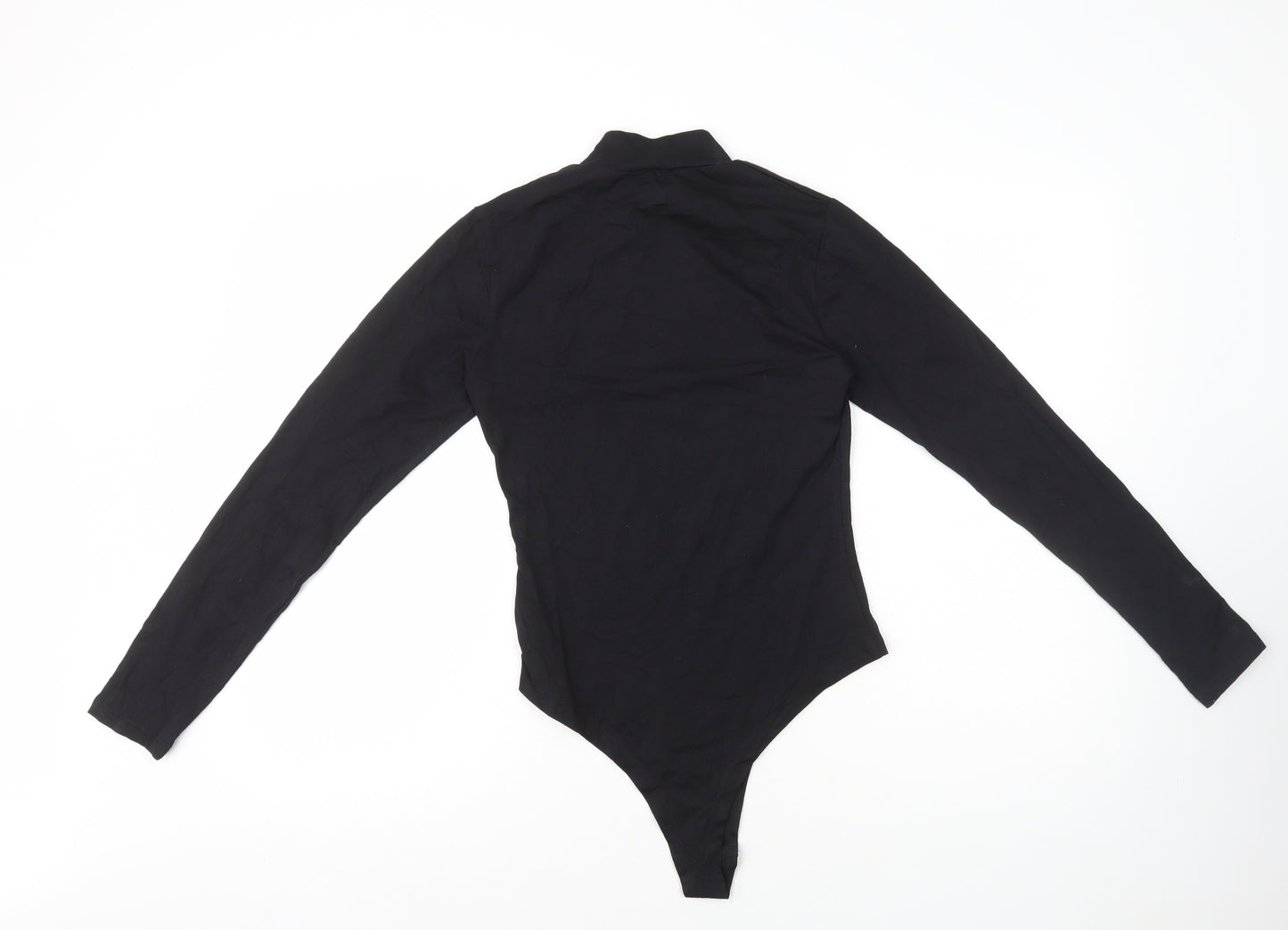 Primark Womens Black Cotton Bodysuit One-Piece Size S Snap