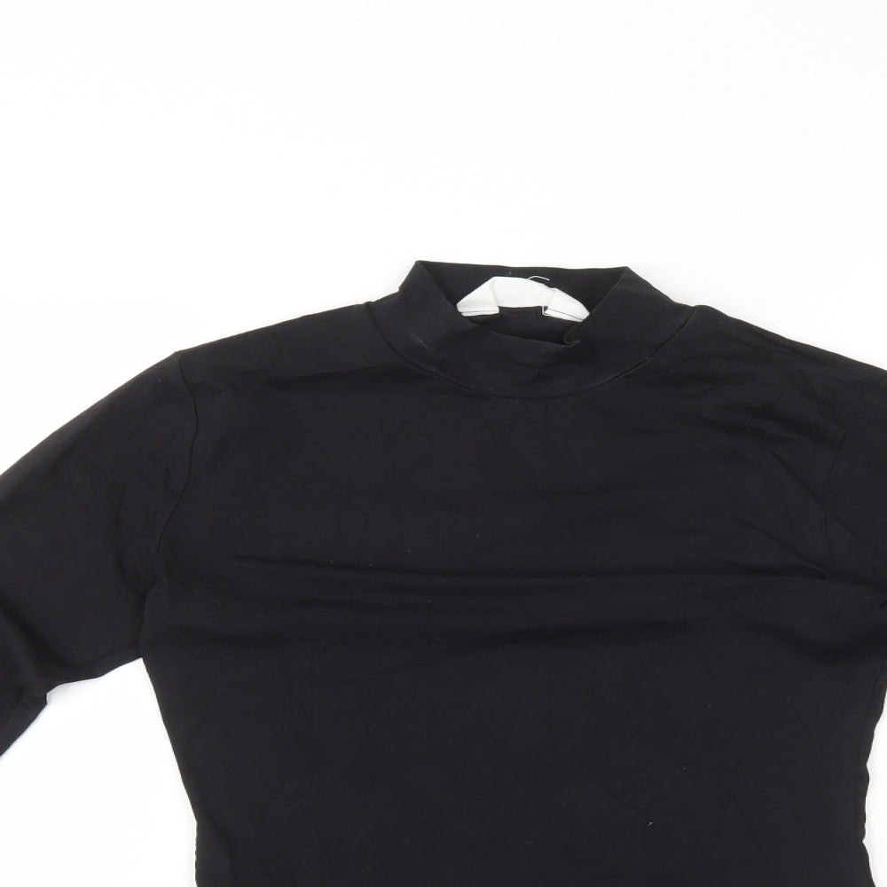 Primark Womens Black Cotton Bodysuit One-Piece Size S Snap