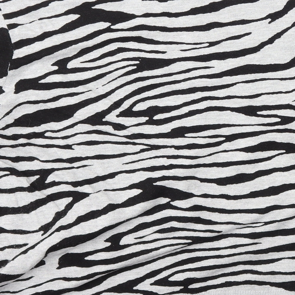 NEXT Womens Grey Round Neck Animal Print Viscose Pullover Jumper Size XL - Tiger Print