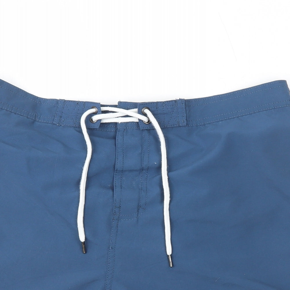 TU Mens Blue Polyester Athletic Shorts Size 36 in L6 in Regular Hook & Loop - Swimming Shorts